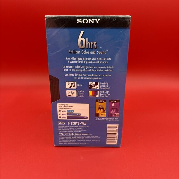 Sony T-120 6 Hrs VHS 5 Pack NEW Sealed VCR Tapes Pack Of 5 Blank Standard Grade - Picture 4 of 4